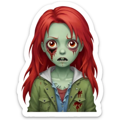 garota zumbi com o cabelo vermelho longo  sticker