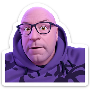 bald man with glasses portrait sticker