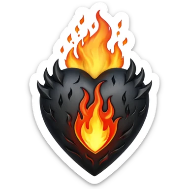 gothic heart with a black flame sticker