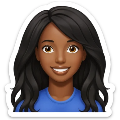 Kelly Rowland with black long hair sticker