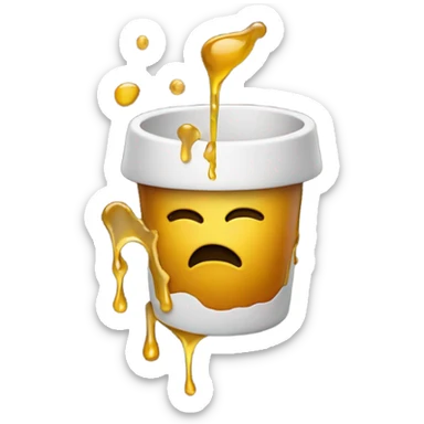 Person throwing up but the throw up looks like honey sticker