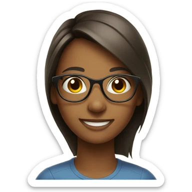 smiling girl with glasses indoors sticker