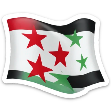 syria flag with 3 red star sticker