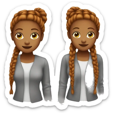 Brownskin ginger girl with braids sticker