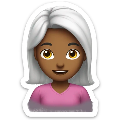 girl flipping her fair in a sassy way sticker