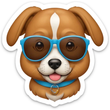 Perro con gafas en playa sticker