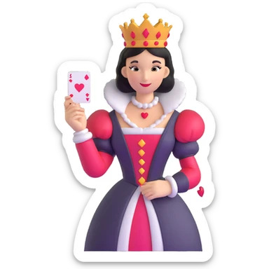 Queen of Hearts from Alice in Wonderland, holding a playing card sticker