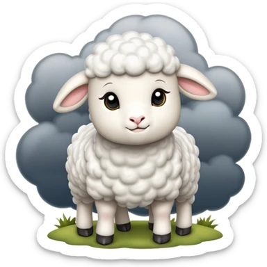 Little lamb with many thunder around  sticker