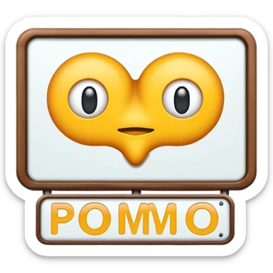Text 'POMO' on Signboard sticker