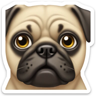 human body pug dog ​​head face sticker