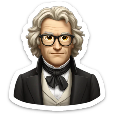 Beethoven with modern glasses sticker
