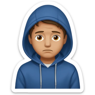 men with hoodie sad sticker