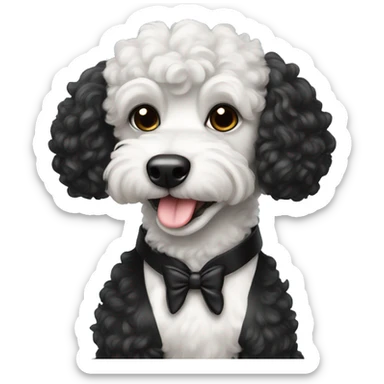 tuxedo poodle sticker