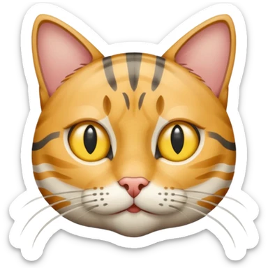 Cat grey and yellow sticker