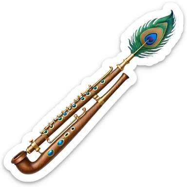 Peacock feather flute sticker