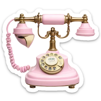 Vintage rococo Phone light pink sticker