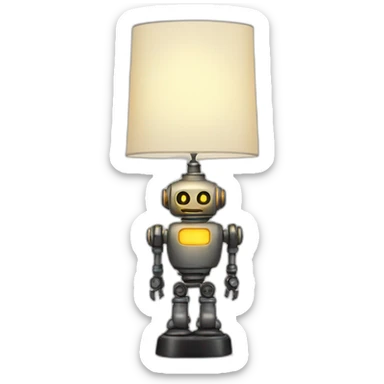 robot genius lamp sticker