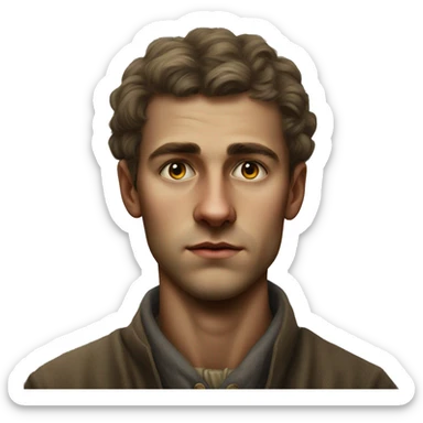 25 year old peasant during the 1917 revolution in russia photorealistic serious sticker