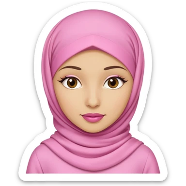 hijabi muslim girl with pink and coquette outfit sticker