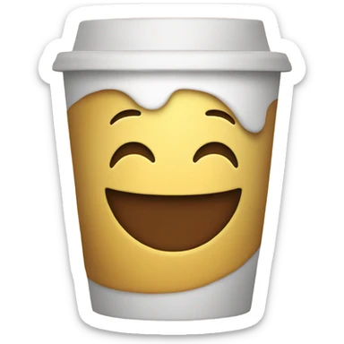 Smiley face drinking hot coffee  sticker