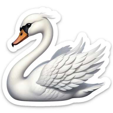 A swan facing right side  sticker