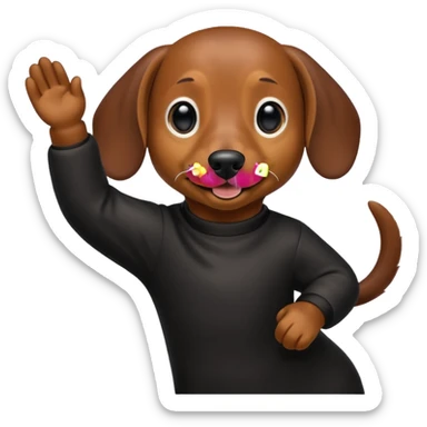 Create a dachshund dabbing sticker