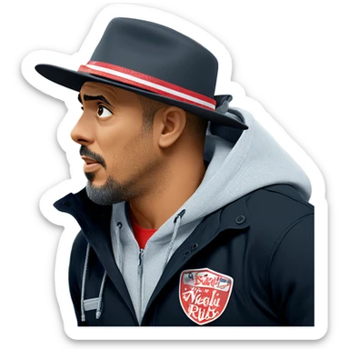 bearded boy in a hat sticker