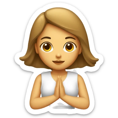 menina meditando e passando gloss sticker