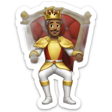 king sitting on a throne sticker