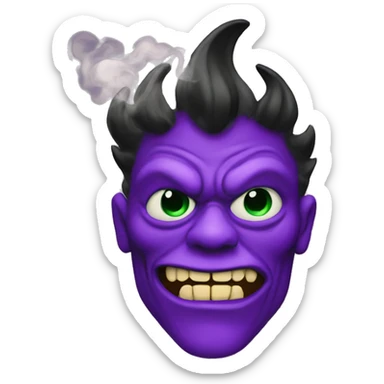 smoking purple demon emoji sticker