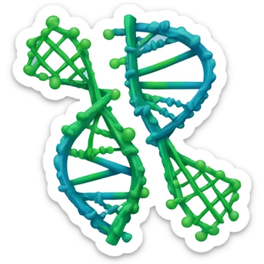 Blue and green DNA sticker