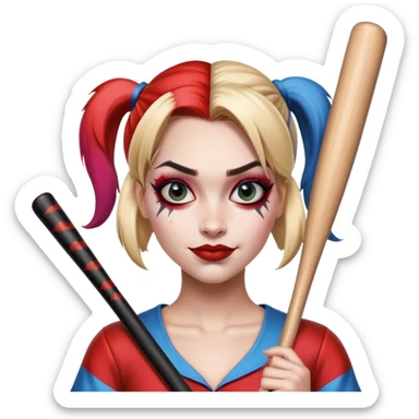 Harley Quinn with a baseball bat sticker
