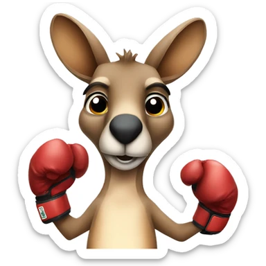 Kangaroo with boxing gloves  sticker