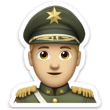super realistic white soldier with russian flag sticker