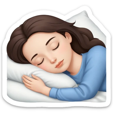 White Brunette girl sleeping sticker