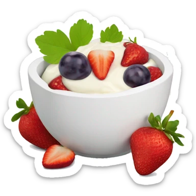 fruit yogurt bowl with strawberries and grapes sticker
