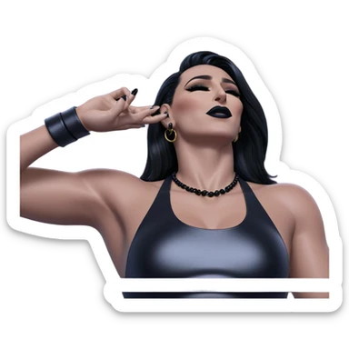 serene beauty with black accessories sticker