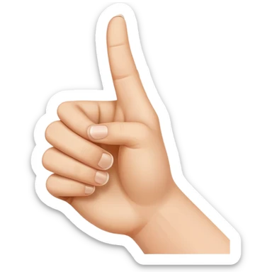 Hand with middle finger, pointer finger, and thumb up sticker