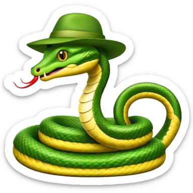 snake with hat sticker