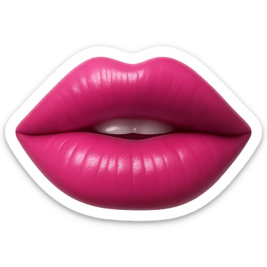 Realistic lipstick emoji with glossy finish, pink lipstick, photorealistic style. Remove background. sticker