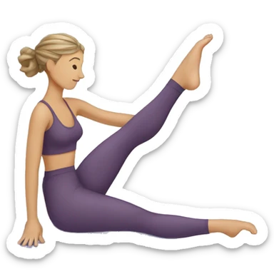 A woman doing Pilates with an elastic band on her foot sticker