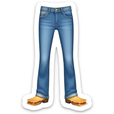 Bootcut jeans with lasagna  sticker