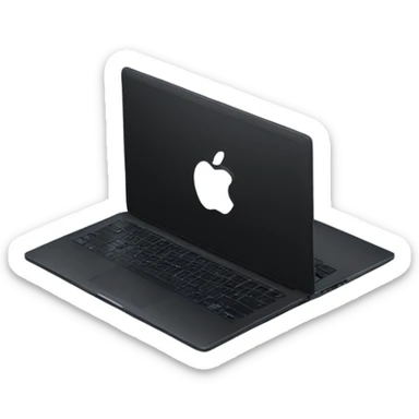 black laptop with apple logo sticker
