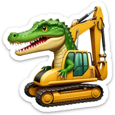 Crocodile in excavator sticker