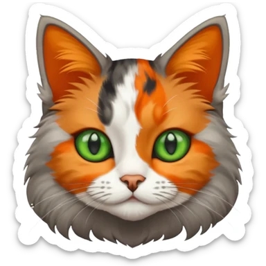 Grey cat and a Calico cat sticker