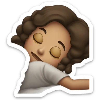 Brunette girl sleeping sticker