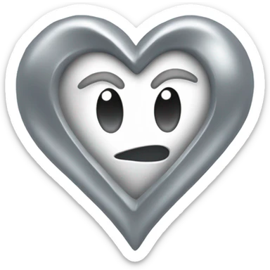 a bow of a silver heart sticker