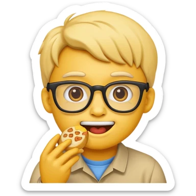 nerd face emoji eats coderabbit logo in emoji style sticker