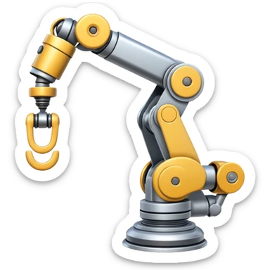 Industrial Arm – Silver robotic arm, gripping tool sticker
