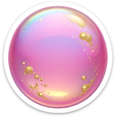 pink and gold bubble sticker